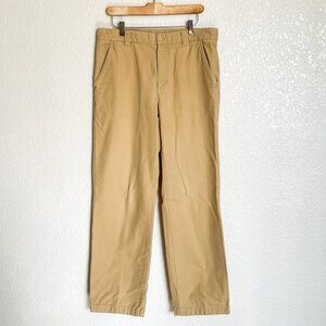 LL BEAN Natural Fit Chino Khaki Pants Men's Size 32x32 Flat Front 100% Cotton